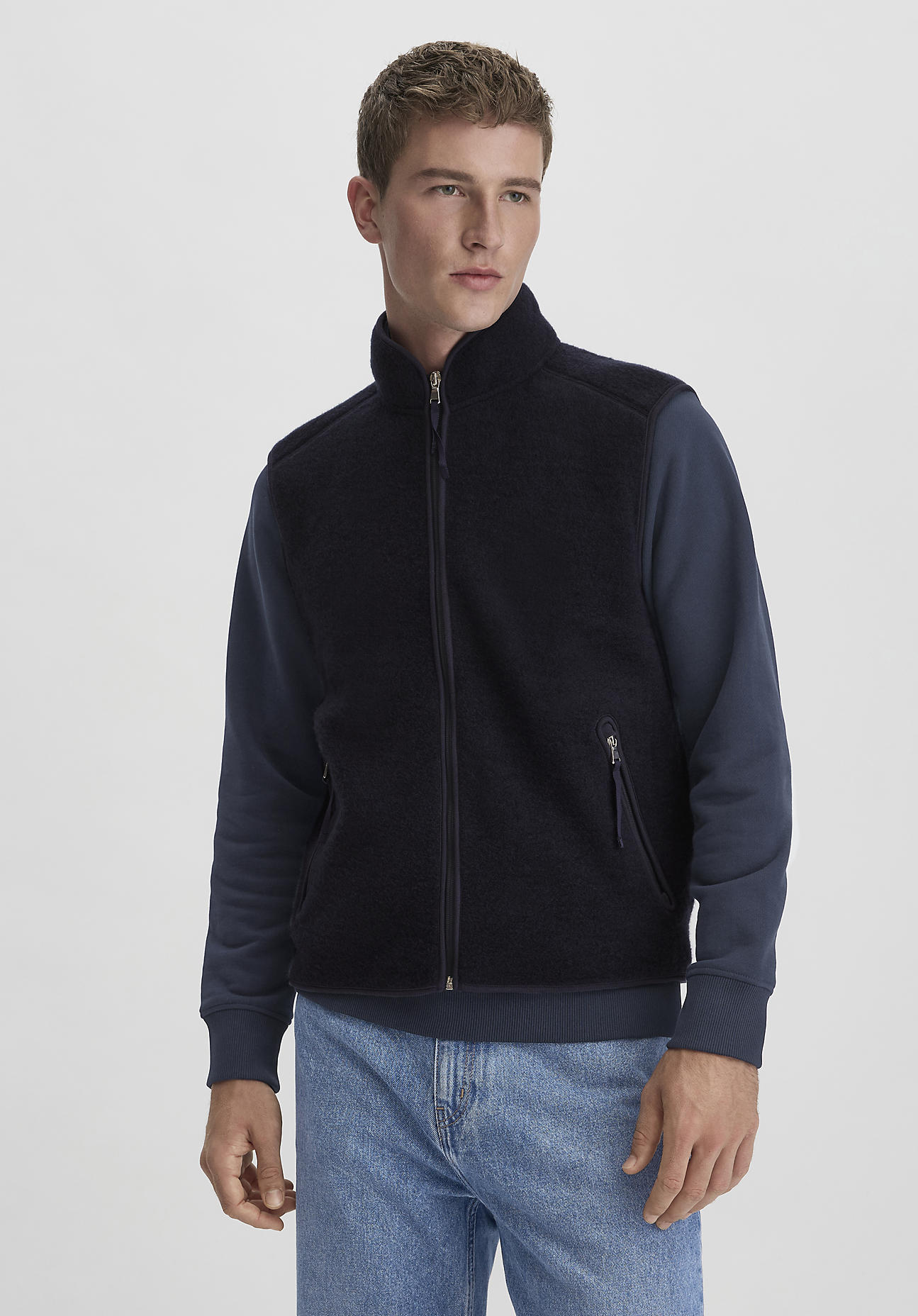 hessnatur Herren Wollfleece Weste Relaxed aus Bio-Merinowolle - blau GrösseL hessnatur Herren Wollfleece Weste Relaxed aus Bio-Merinowolle - blau GrösseL von hessnatur