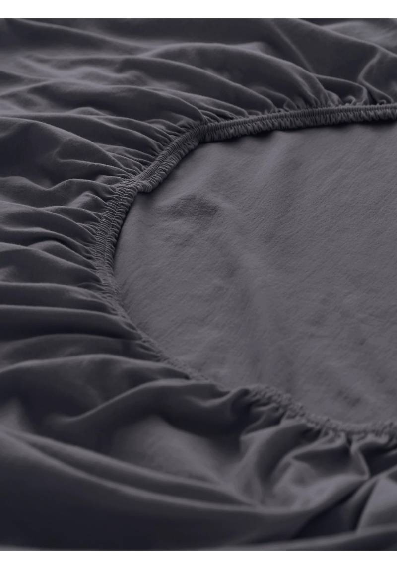 hessnatur Jersey-Spannbetttuch aus Bio-Baumwolle - grau Grösse180x200 cm von hessnatur