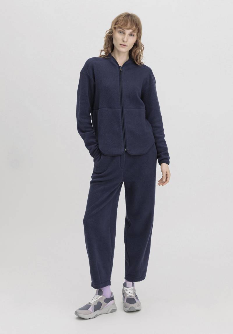 hessnatur Loungewear Fleece Hose Relaxed ACTIVE LIGHT aus Bio-Baumwolle - blau Grösse36 von hessnatur