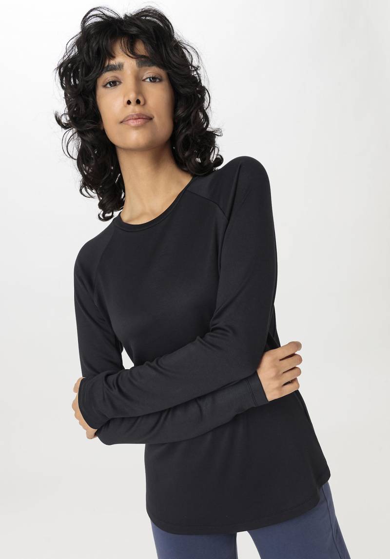 hessnatur Loungewear Sweatshirt Slim ACTIVE COMFORT aus TENCEL™ Modal - schwarz Grösse36 von hessnatur