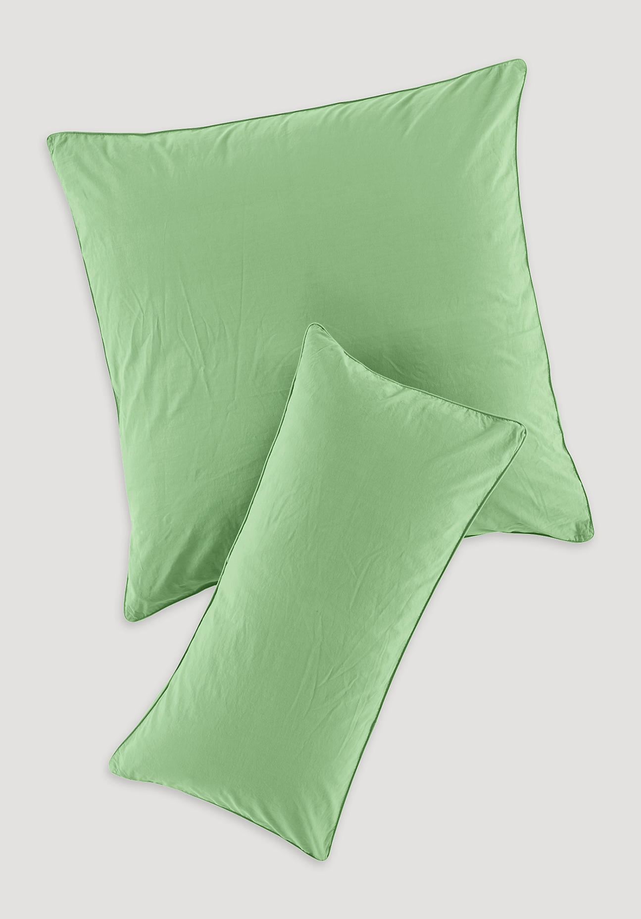 hessnatur Perkal Kissenbezug aus Bio-Baumwolle - grün Grösse80x80 cm von hessnatur