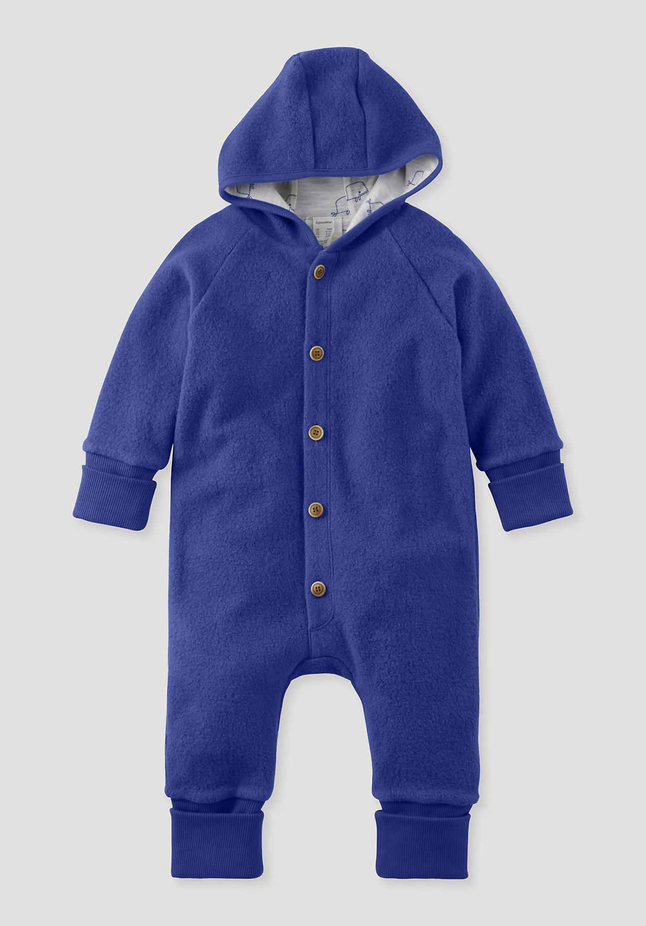 hessnatur Baby Fleece Overall Regular aus Bio-Baumwolle - blau Grösse62/68 von hessnatur