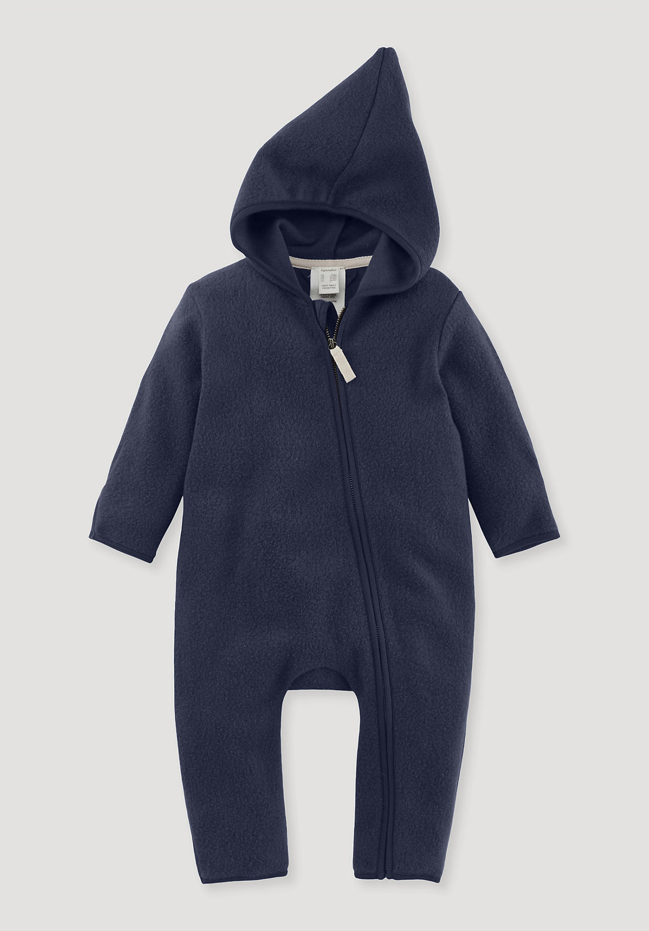 hessnatur Baby Fleece Overall Regular aus Bio-Baumwolle - blau Grösse62/68 von hessnatur