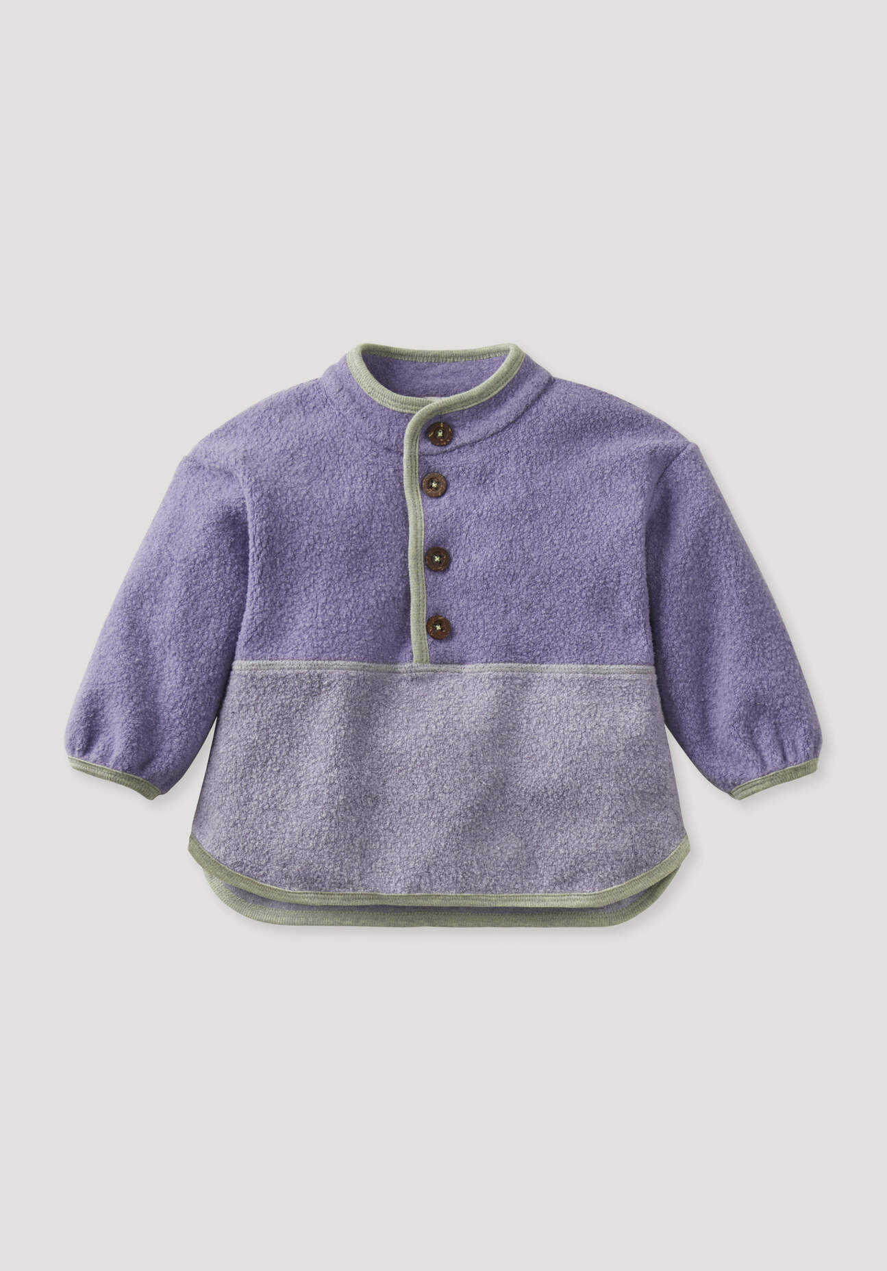 hessnatur Baby Fleece Sweater Relaxed BETTER RECYCLING aus Bio-Baumwolle - lila Grösse74/80 von hessnatur
