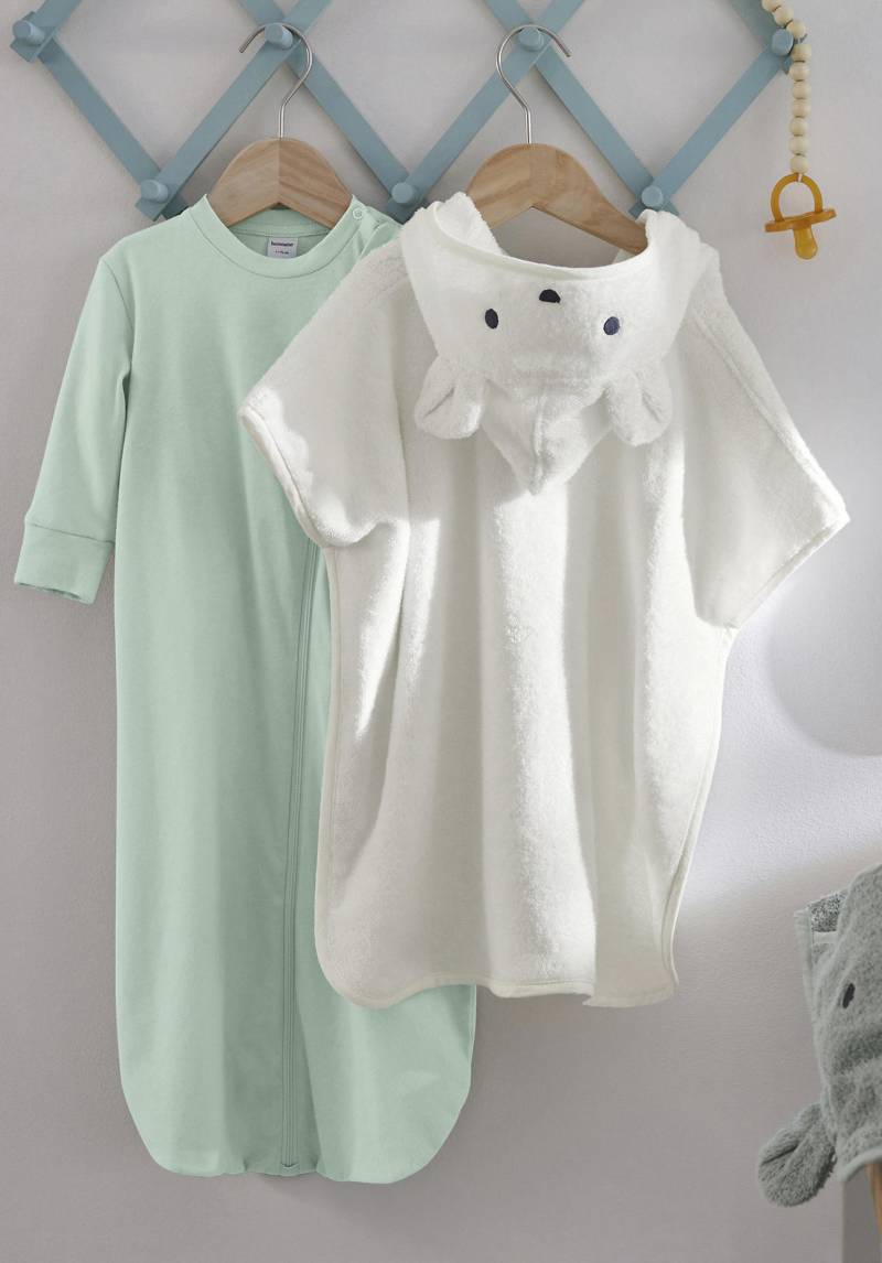 hessnatur Baby Frottee Poncho aus Bio-Baumwolle - weiß GrösseGr. 2 ( 92/ 104) von hessnatur