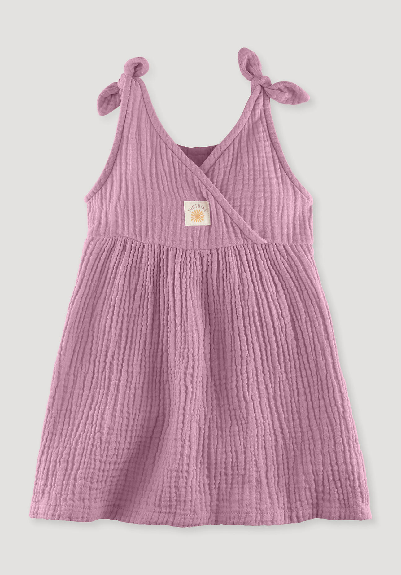 hessnatur Baby Musselin Kleid Regular aus Bio-Baumwolle - lila Grösse74/80 von hessnatur