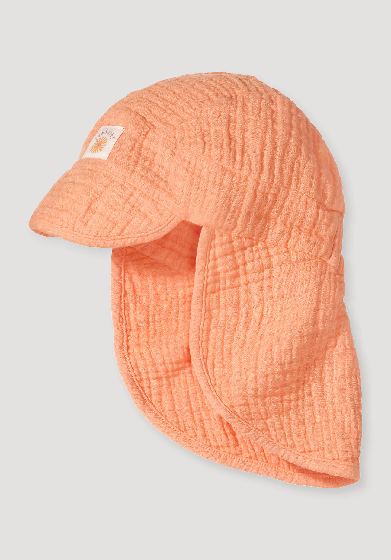 hessnatur Baby Musselin Schirmmütze Regular aus Bio-Baumwoll-Musselin - orange Grösse49/51 von hessnatur
