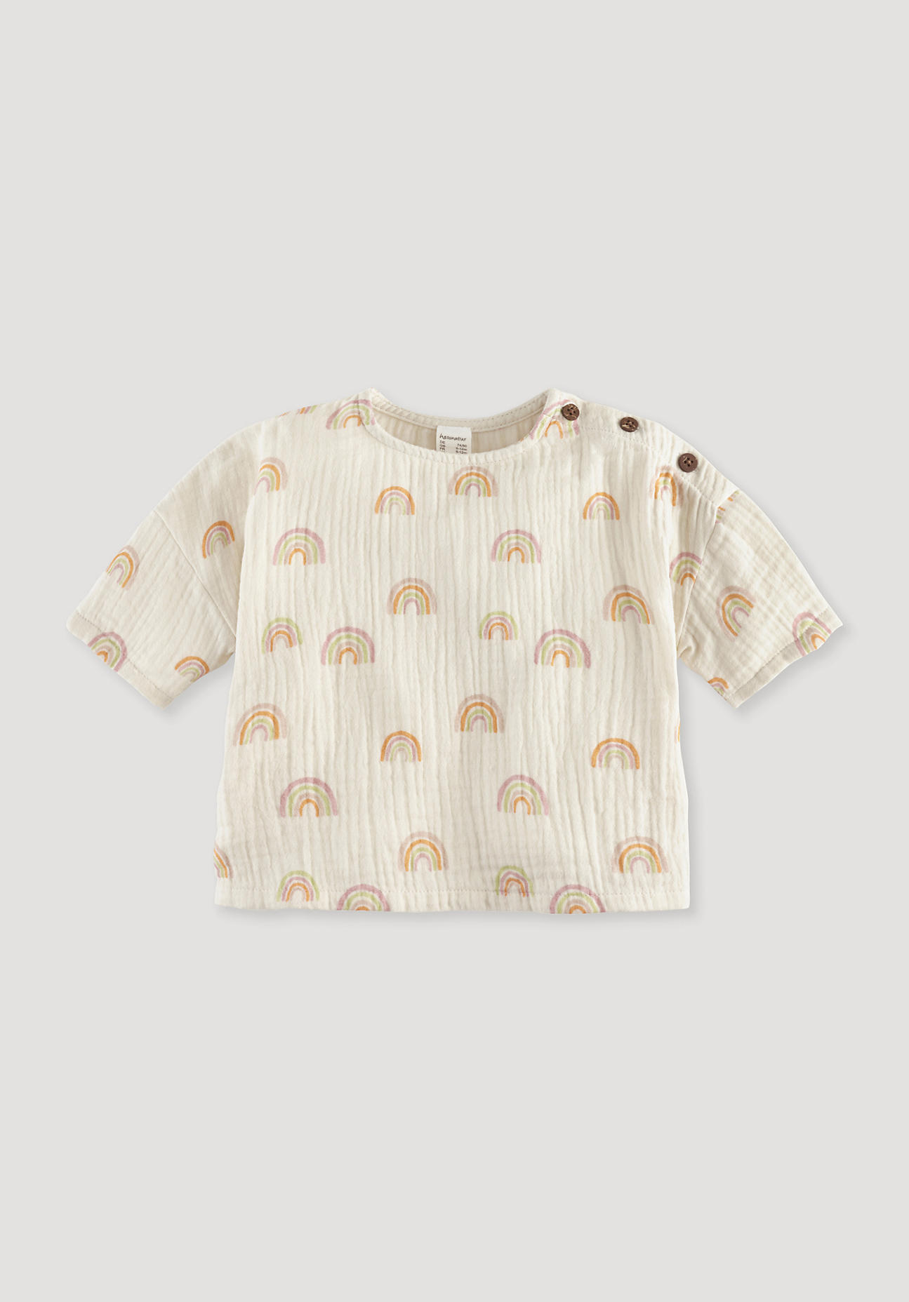 hessnatur Baby Musselin Shirt Relaxed aus Bio-Baumwolle - orange Grösse86/92 von hessnatur