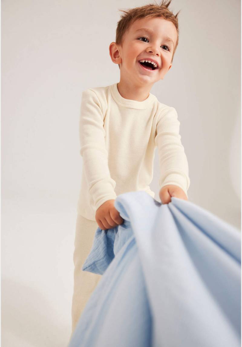 hessnatur Baby Pyjama Regular aus Bio-Baumwolle mit Merinowolle und Seide - naturfarben Grösse62/68 von hessnatur