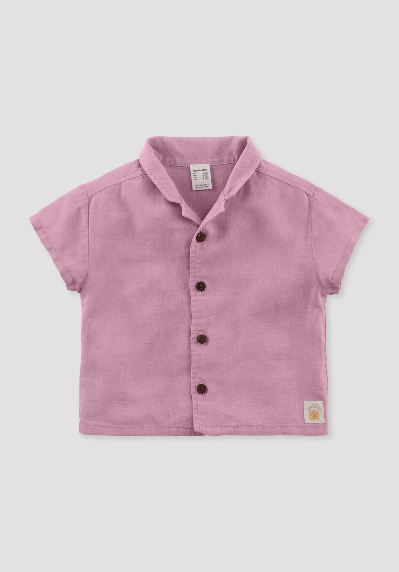 hessnatur Baby Shirt Regular aus Leinen mit Bio-Baumwolle - lila Grösse62/68 von hessnatur