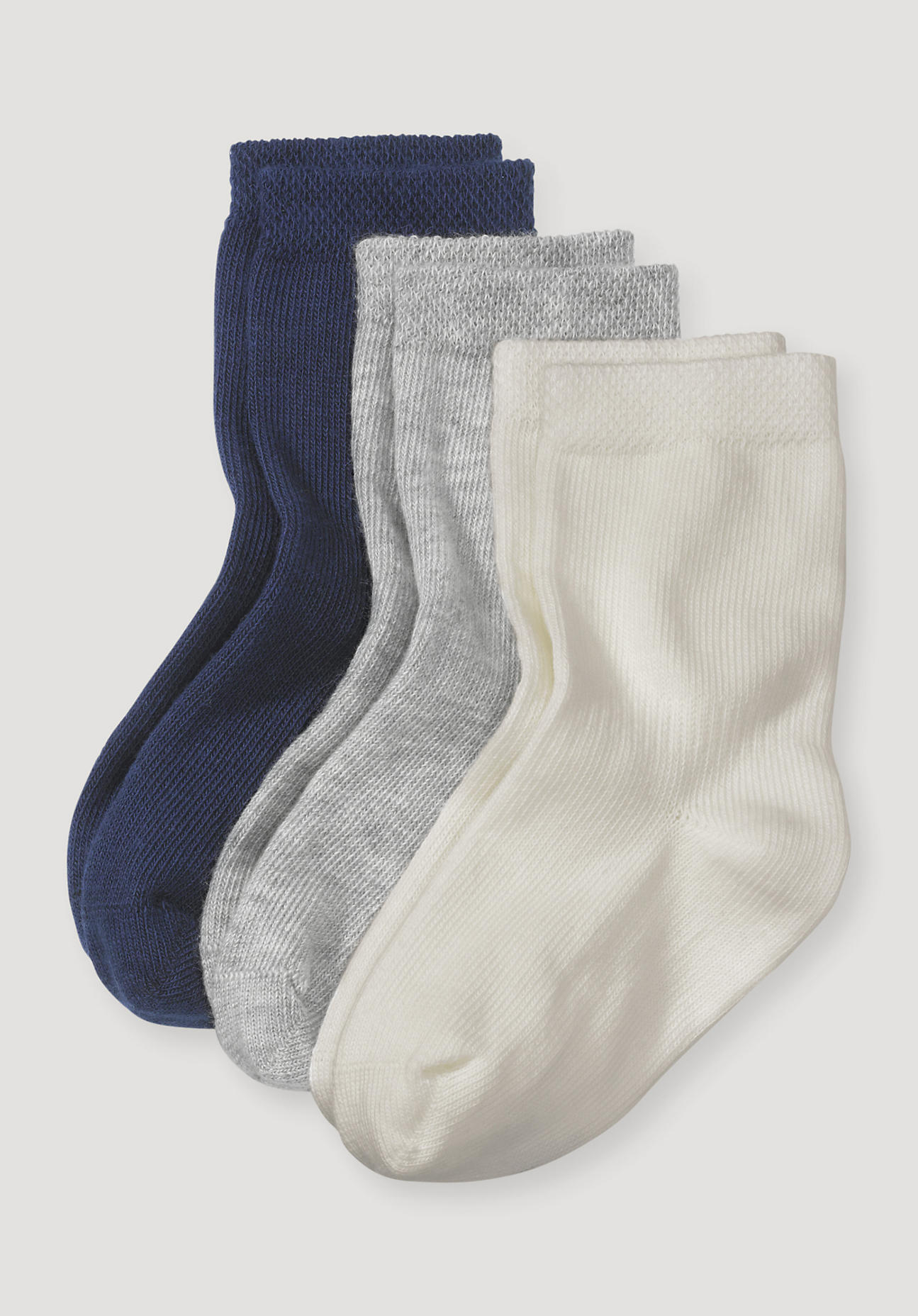 hessnatur Baby Socken im 3er- Pack aus Bio-Baumwolle - blau Grösse17-18 von hessnatur