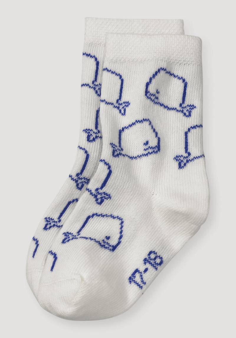 hessnatur Baby Socken mit Motiv aus Bio-Baumwolle - blau Grösse19-22 von hessnatur