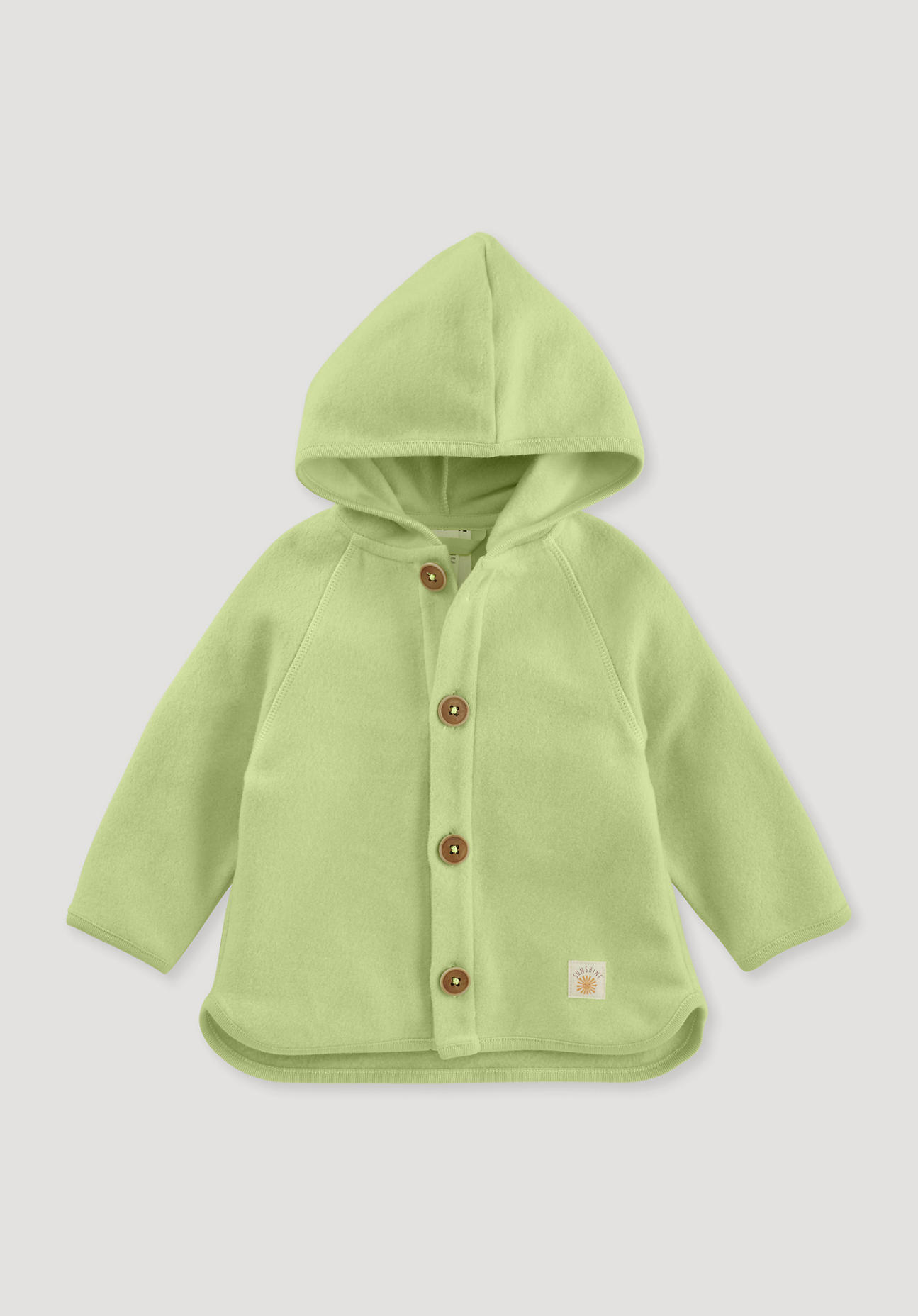 hessnatur Baby Softfleece Jacke Regular aus Bio-Baumwolle - grün Grösse62/68 von hessnatur