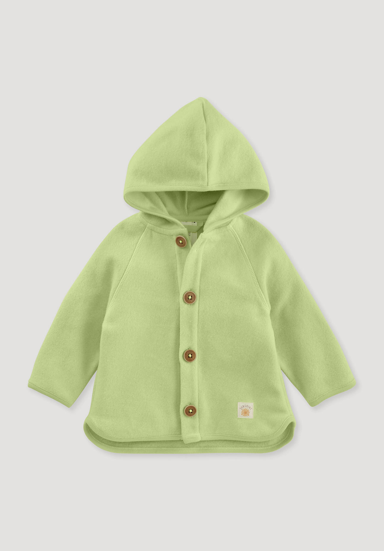 hessnatur Baby Softfleece Jacke Regular aus Bio-Baumwolle - grün Grösse86/92 von hessnatur