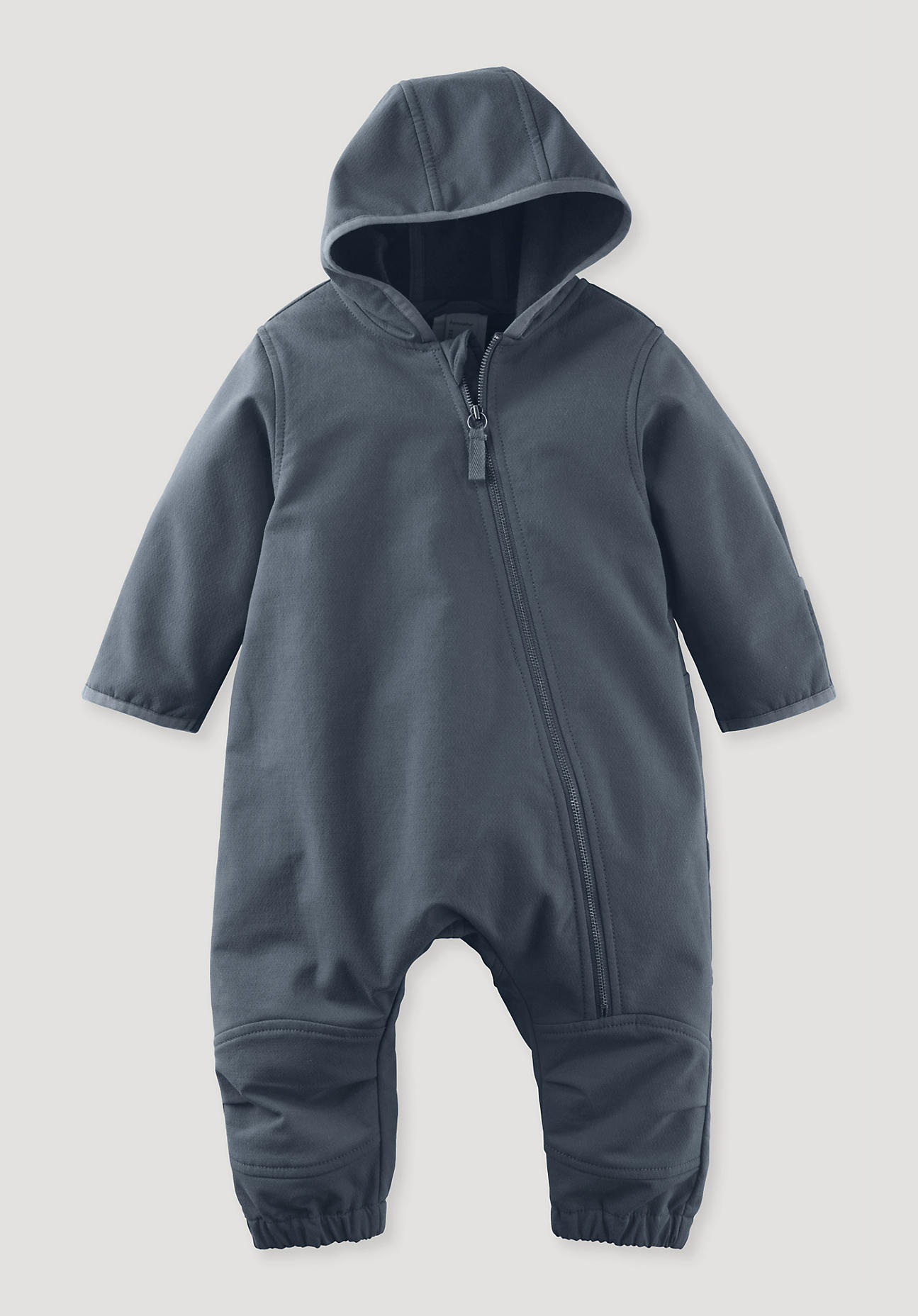 hessnatur Baby Softshell Overall Relaxed aus Bio-Baumwolle - blau Grösse62/68 von hessnatur