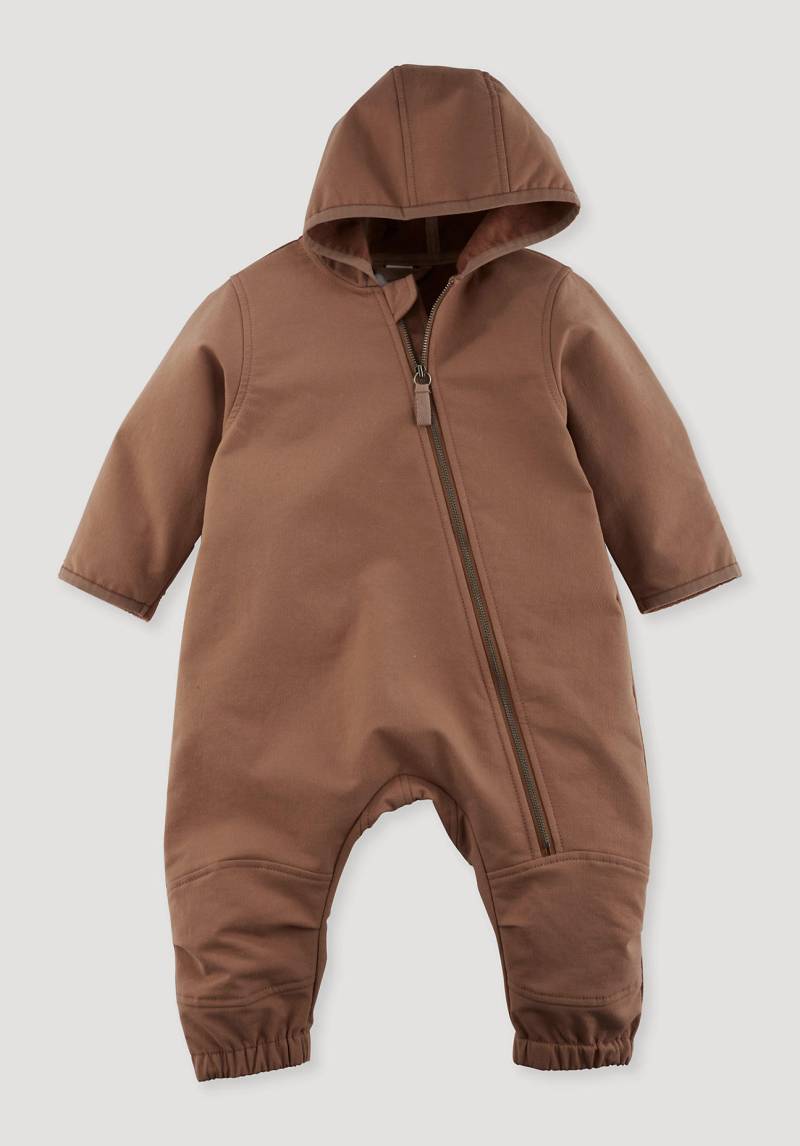 hessnatur Baby Softshell Overall Relaxed aus Bio-Baumwolle - braun Grösse74/80 von hessnatur