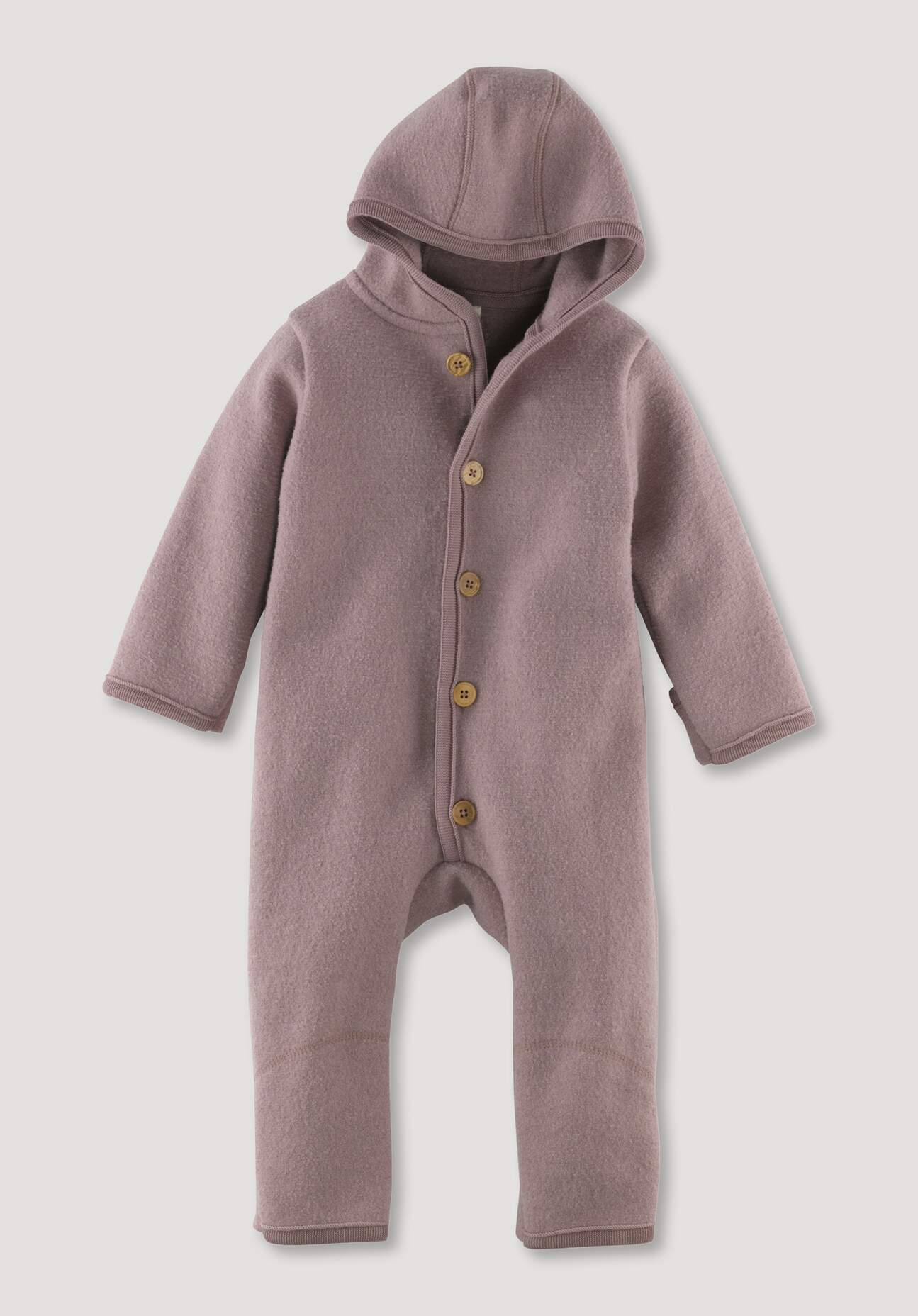 hessnatur Baby Walk-Overall Regular aus Bio-Merinowolle - lila Grösse62/68 von hessnatur