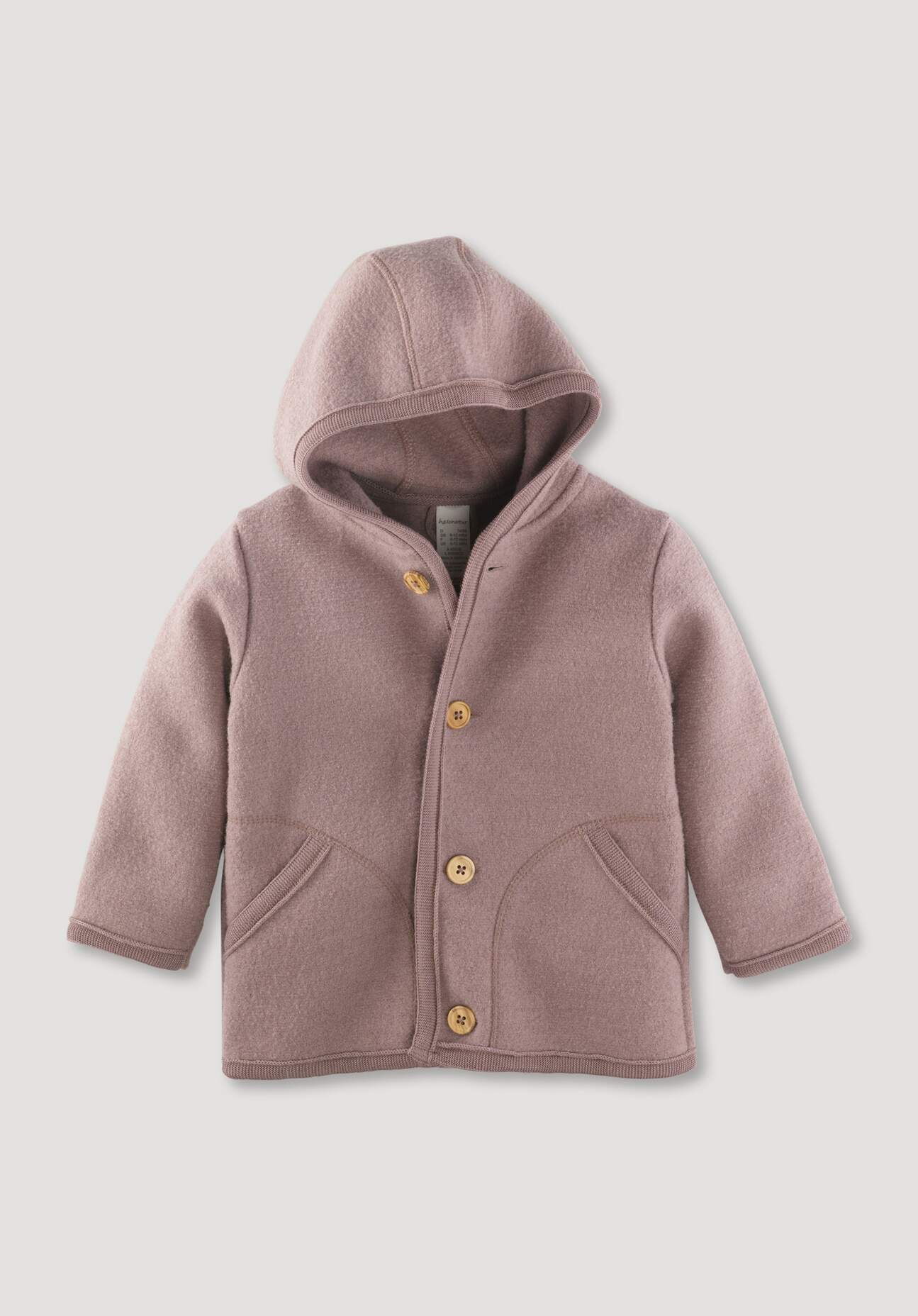 hessnatur Baby Walkjacke Regular aus Bio-Merinowolle - lila Grösse98/104 von hessnatur