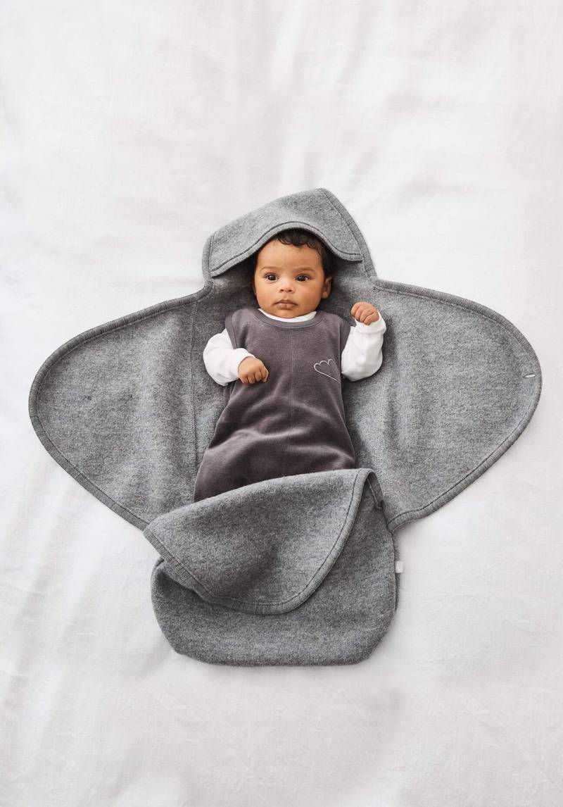 hessnatur Baby Wollwalk Sack aus Bio-Merinowolle - grau Grösse76 cm von hessnatur