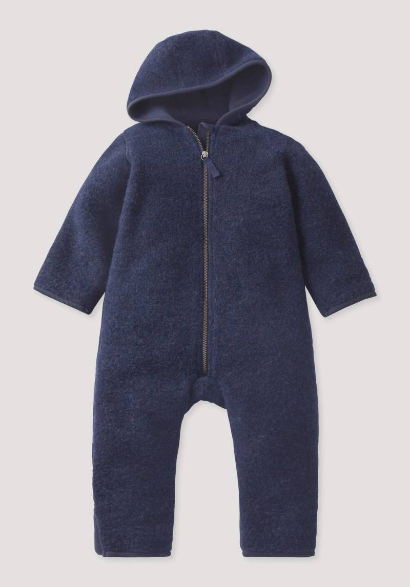 hessnatur Baby Wollfleece Overall Regular aus Bio-Merinowolle - blau Grösse86/92 von hessnatur