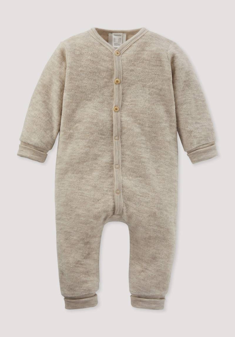 hessnatur Baby Wollfrottee Overall Regular aus Bio-Merinowolle - beige Grösse62/68 von hessnatur