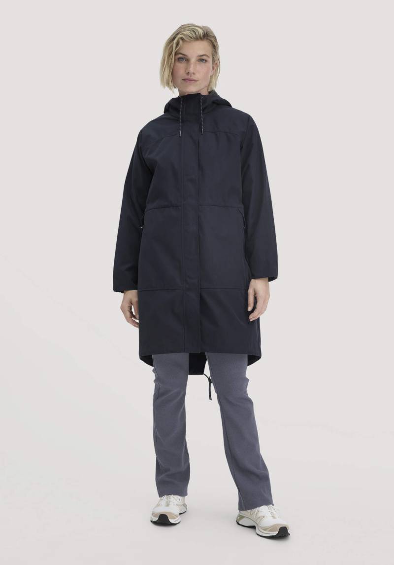 hessnatur Damen Allwetter Parka NATURE SHELL Relaxed aus Bio-Baumwolle - blau GrösseS von hessnatur