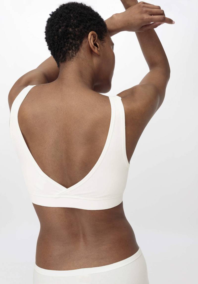 hessnatur Damen Bustier PURE BALANCE aus Bio-Baumwolle und TENCEL™ Modal - weiß Grösse42 von hessnatur