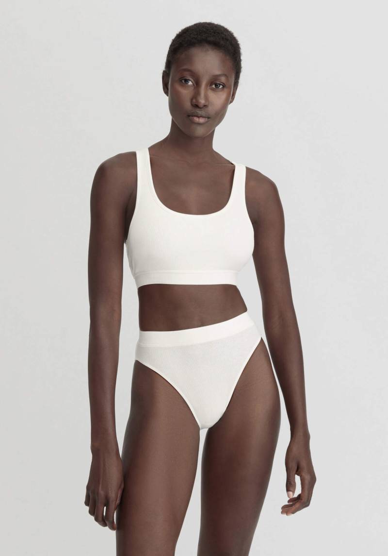 hessnatur Damen Bustier Racerback SOFT RIB aus Bio-Baumwolle - weiß Grösse40 von hessnatur