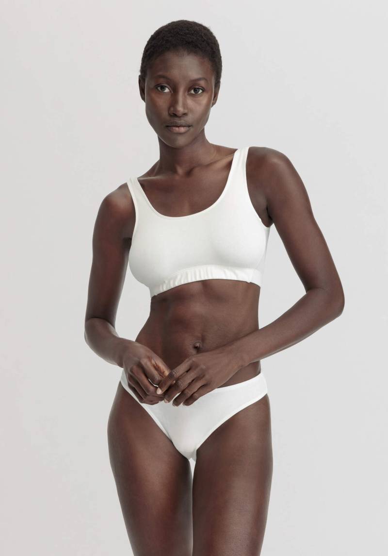 hessnatur Damen Bustier mit Softbund COTTON FEEL aus Bio-Baumwolle - weiß Grösse40 von hessnatur