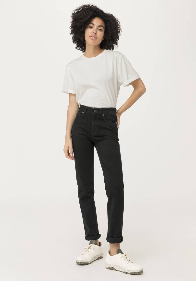 hessnatur Damen Coreva™Jeans LINN High Rise Slim aus Bio-Denim - schwarz Grösse28/30 von hessnatur