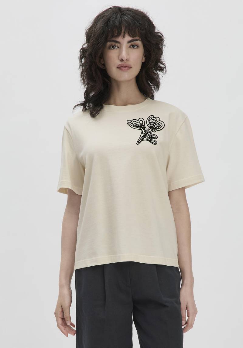 hessnatur Damen Heavy Jersey T-Shirt Oversize aus Bio-Baumwolle - naturfarben Grösse48 von hessnatur