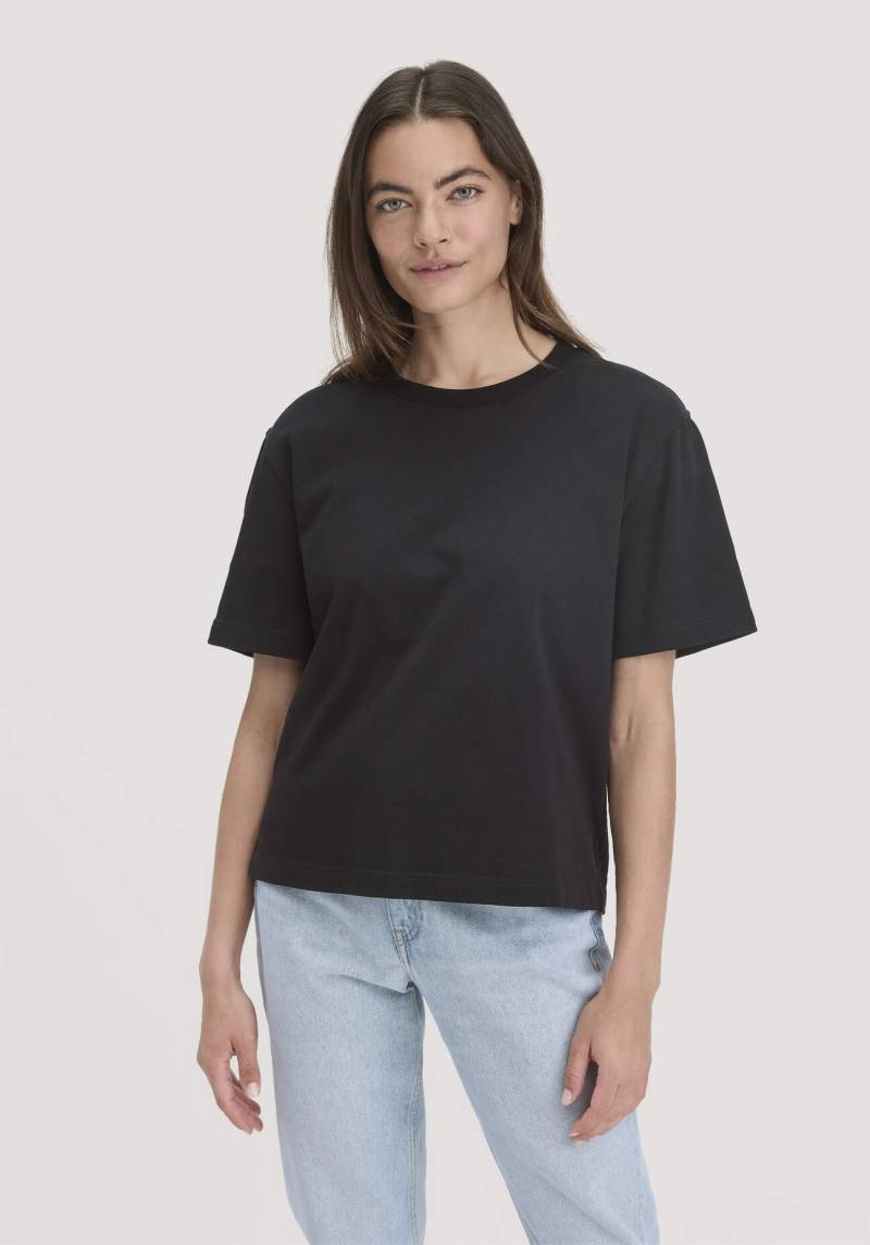 hessnatur Damen Heavy Jersey T-Shirt Oversize aus Bio-Baumwolle - schwarz Grösse48 von hessnatur