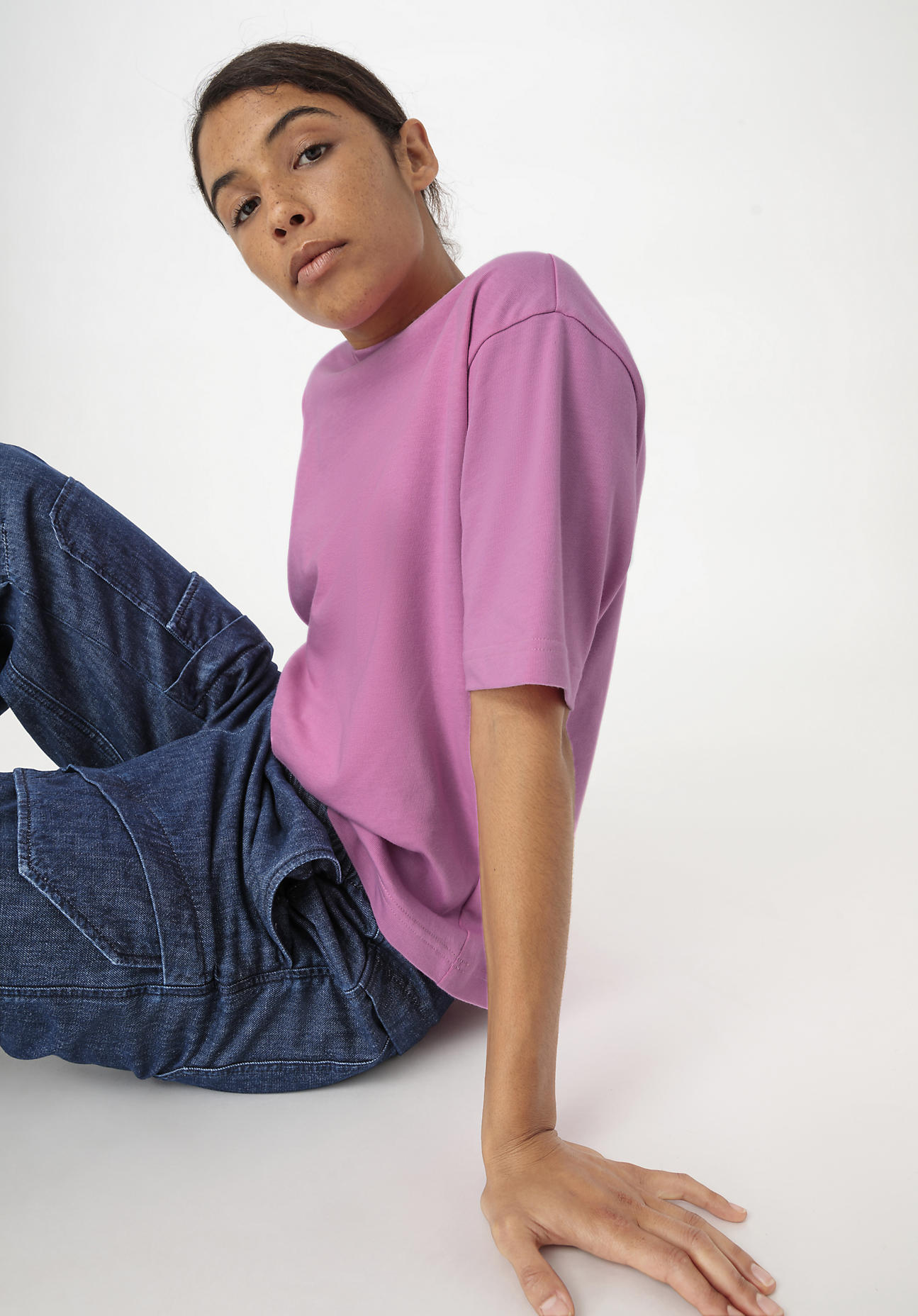 hessnatur Damen Heavy Shirt Oversize aus Bio-Baumwolle - rosa Grösse38 von hessnatur