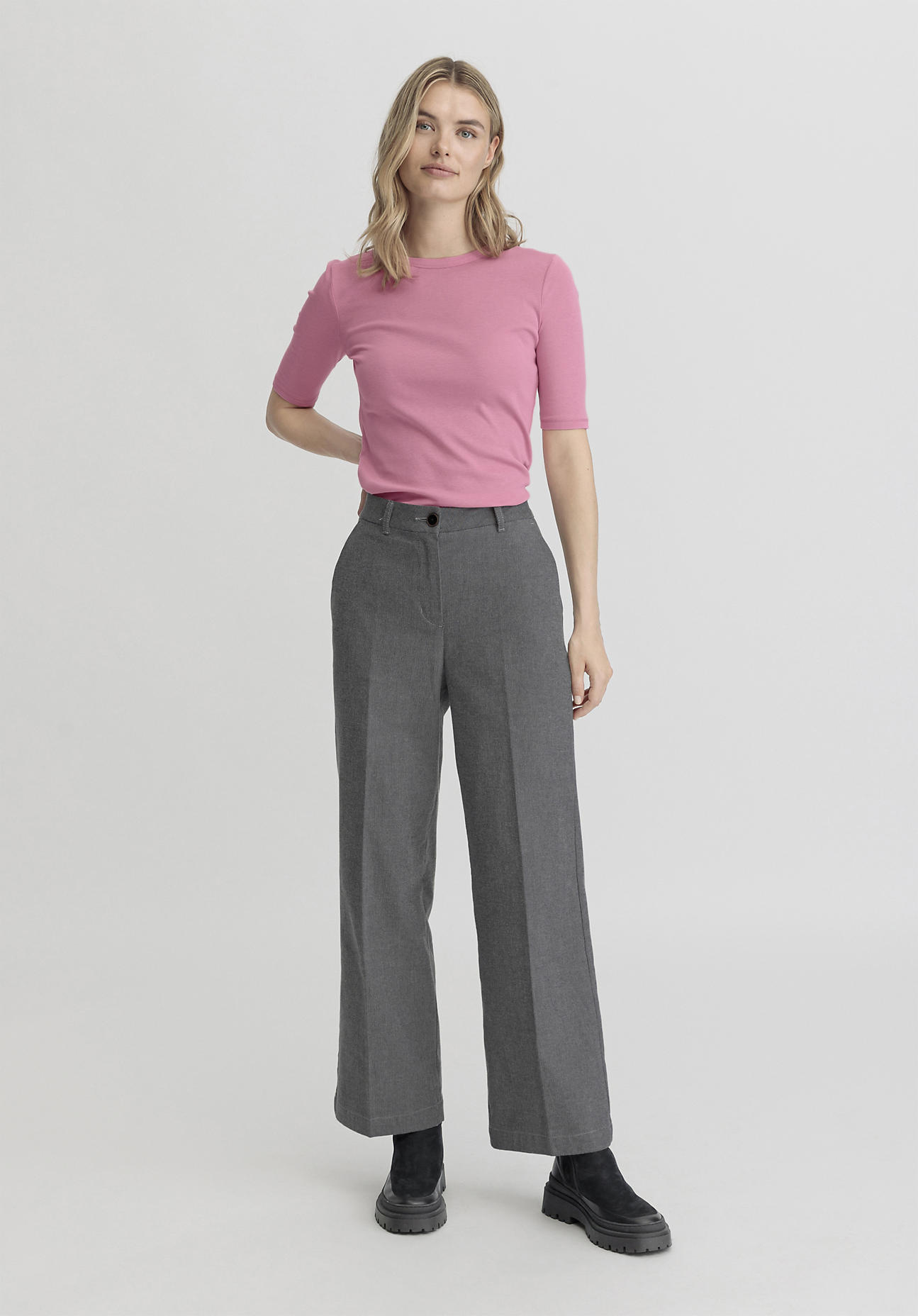 hessnatur Damen Hose Wide Leg Regular aus Bio-Baumwolle - grau Grösse46 hessnatur Damen Hose Wide Leg Regular aus Bio-Baumwolle - grau Grösse46 von hessnatur