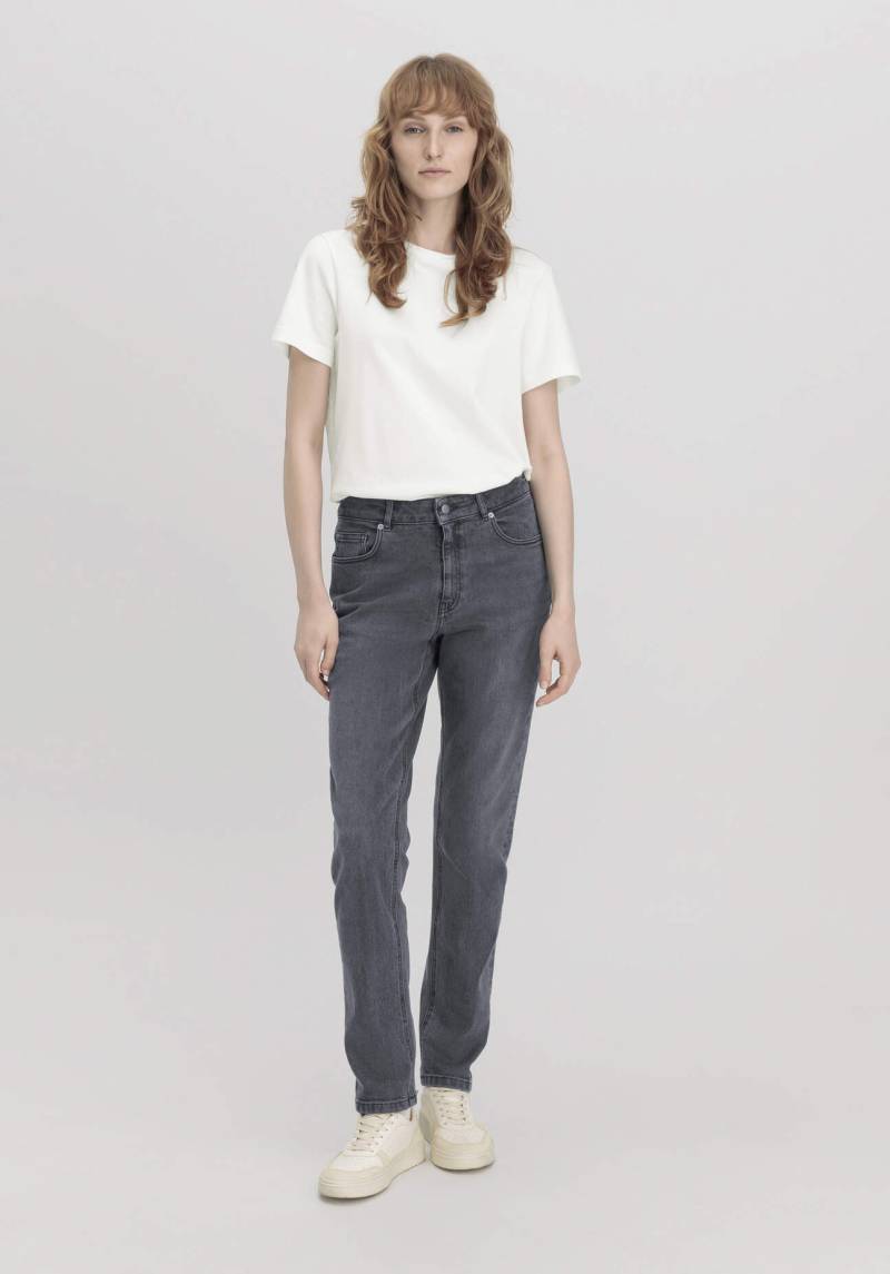 hessnatur Damen Jeans HANNA High Rise Mom aus Bio-Denim - schwarz Grösse27/32 von hessnatur