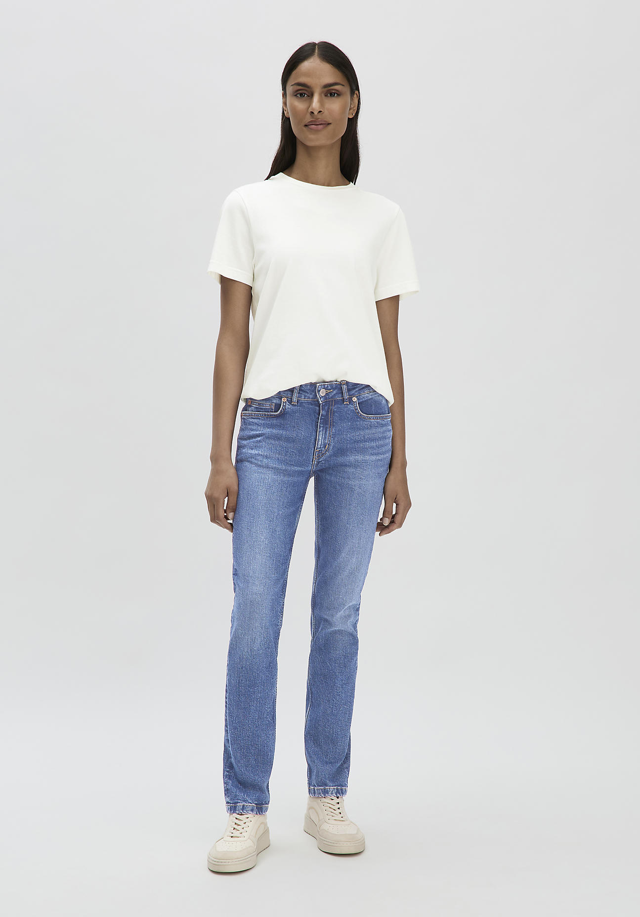 hessnatur Damen Jeans LEA Mid Rise Slim aus Bio-Denim - blau Grösse28/30 von hessnatur
