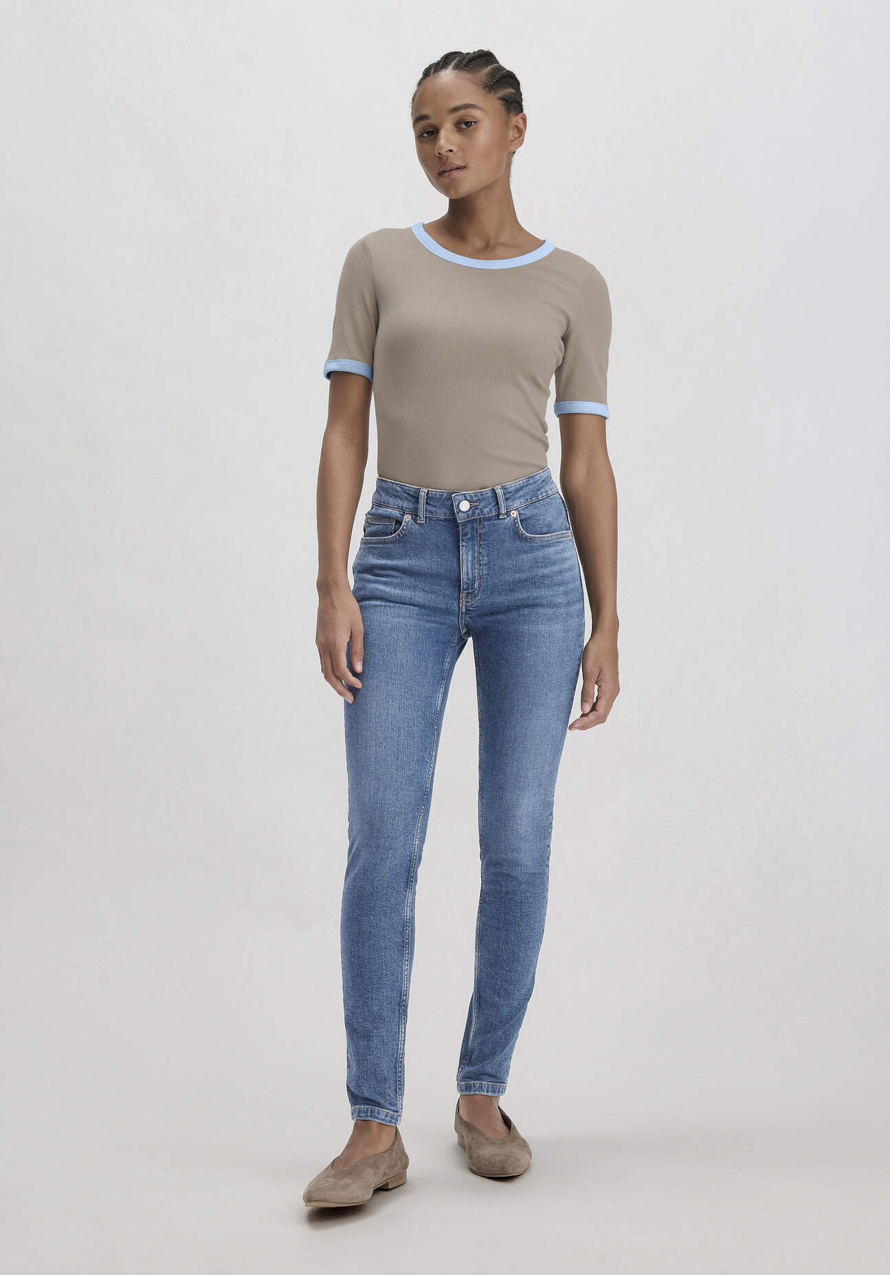 hessnatur Damen Jeans LINA Mid Rise Skinny aus Bio-Denim - blau Grösse25/30 von hessnatur