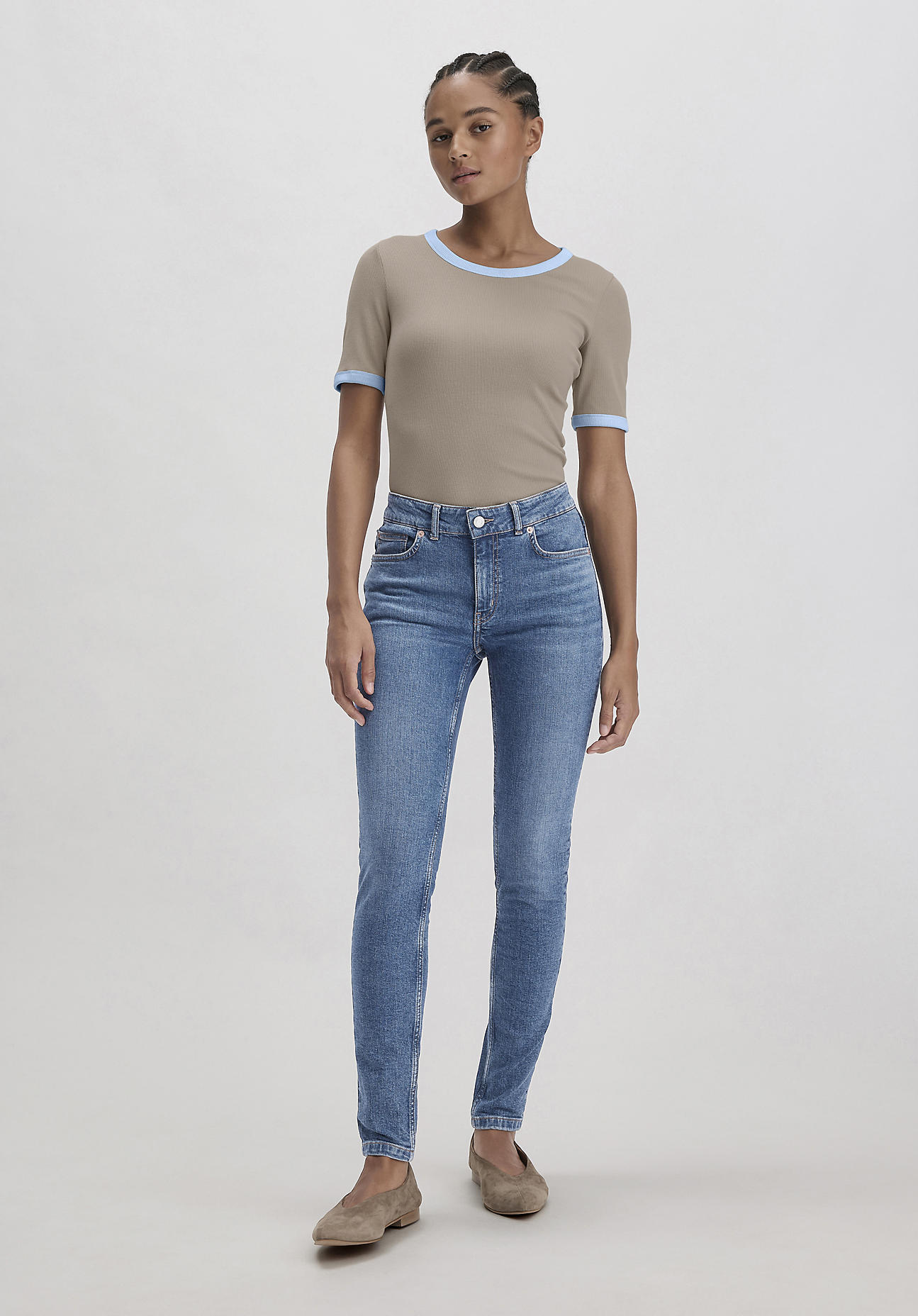 hessnatur Damen Jeans LINA Mid Rise Skinny aus Bio-Denim - blau Grösse26/32 von hessnatur