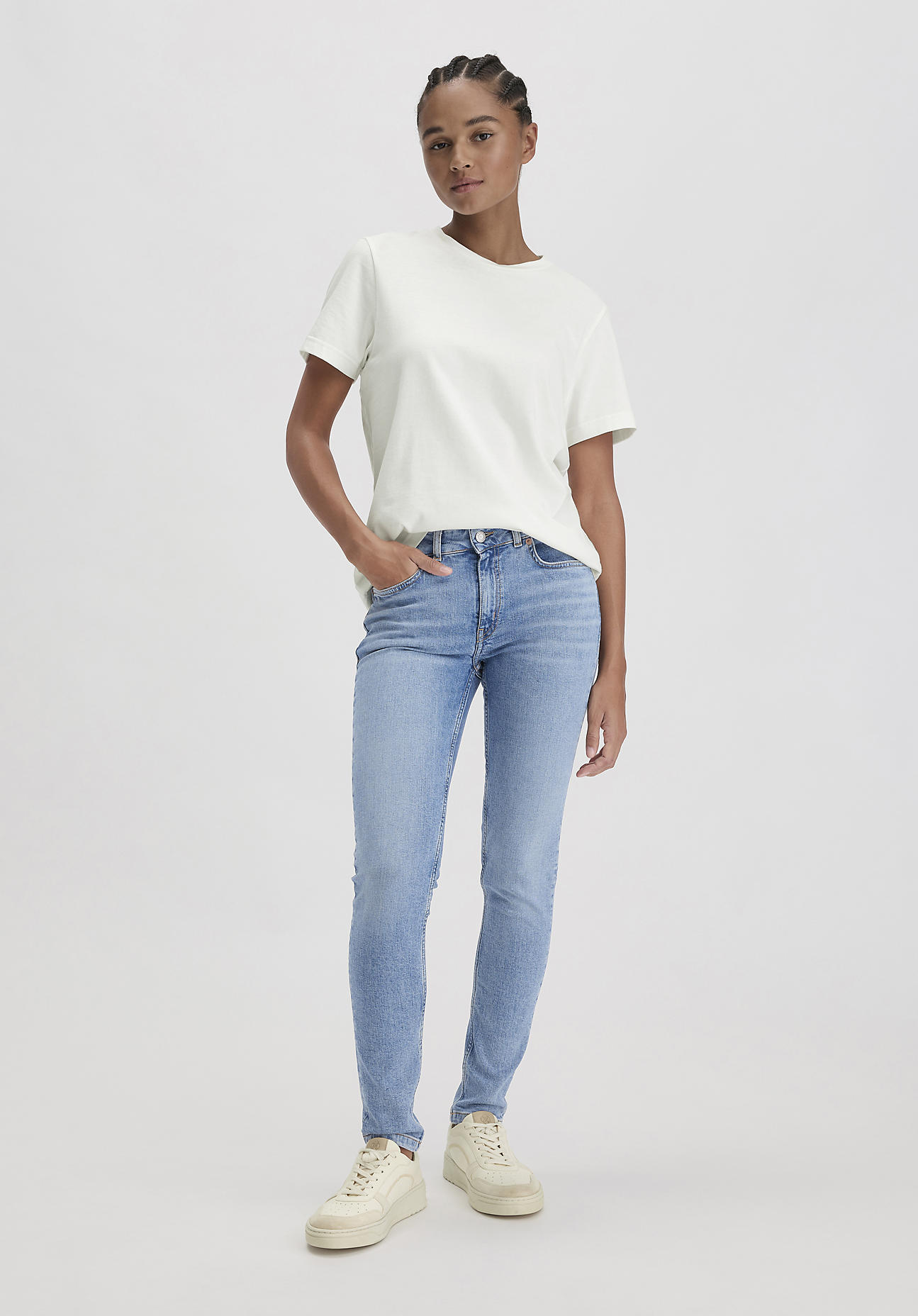 hessnatur Damen Jeans LINA Mid Rise Skinny aus Bio-Denim - blau Grösse30/32 von hessnatur