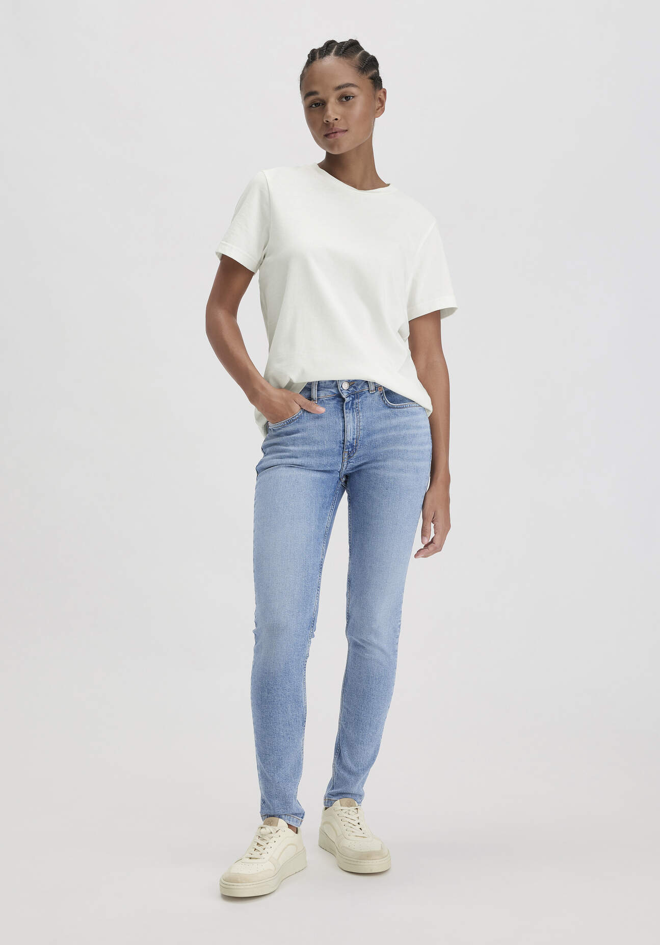 hessnatur Damen Jeans LINA Mid Rise Skinny aus Bio-Denim - blau Grösse31/30 von hessnatur