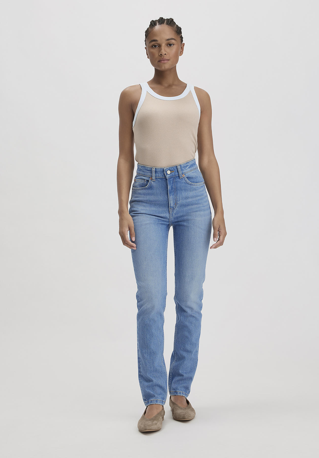 hessnatur Damen Jeans LINN Slim High Rise aus Bio-Denim - blau Grösse32/32 von hessnatur