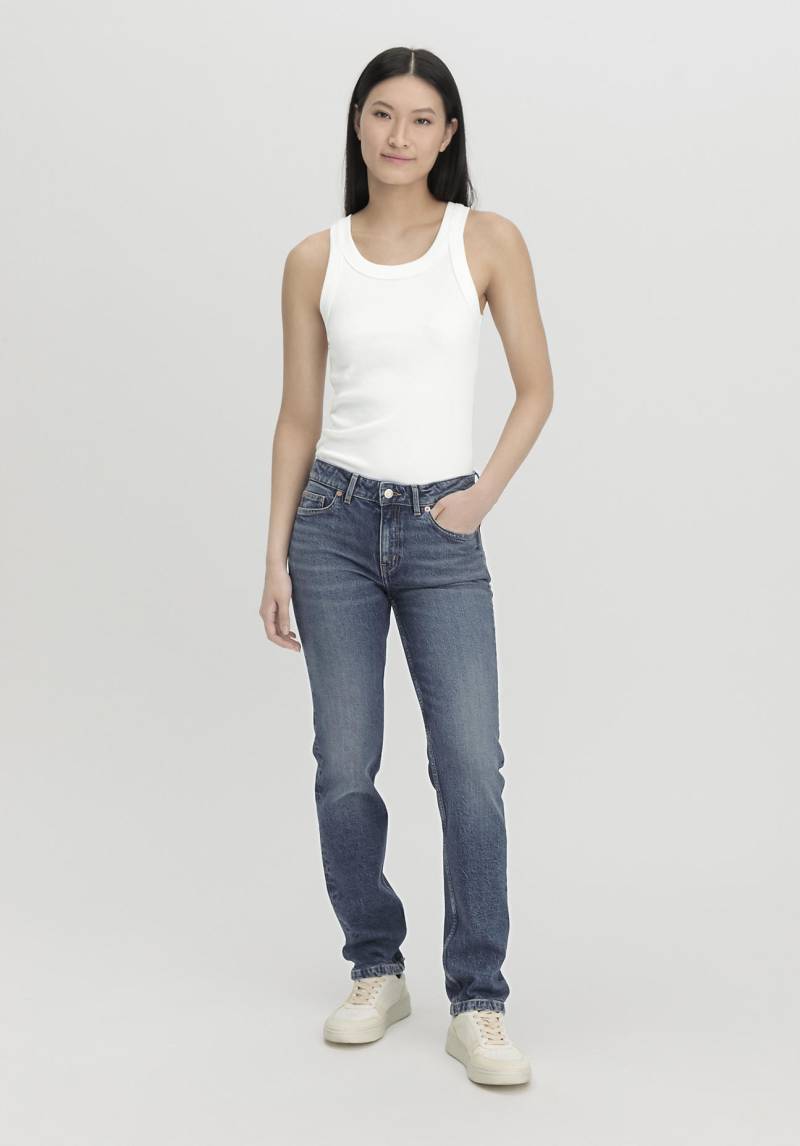 hessnatur Damen Jeans MARIE Mid Rise Straight aus Bio-Denim - blau Grösse34/32 von hessnatur