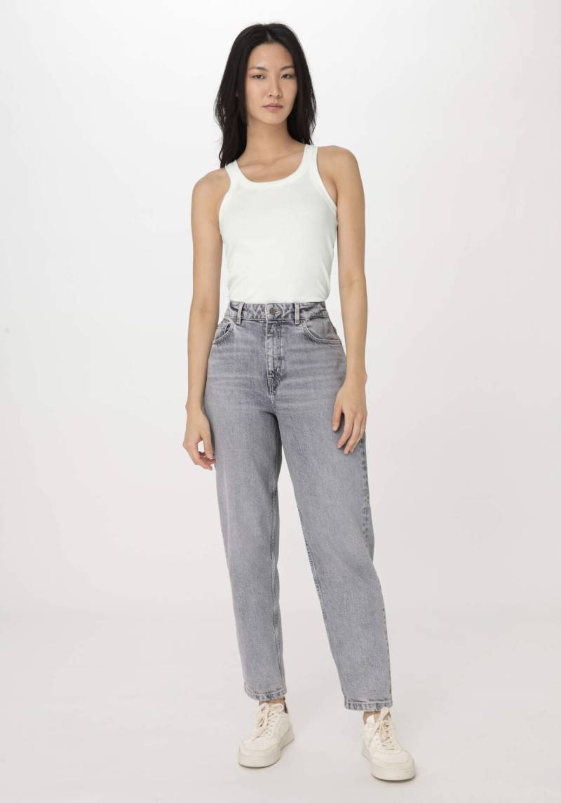 hessnatur Damen Jeans NELE High Rise Barrel Leg aus Bio-Denim - grau Grösse27/30 von hessnatur