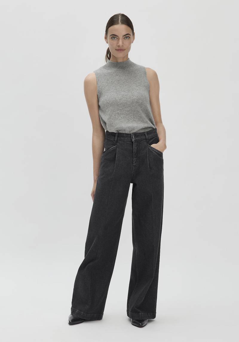 hessnatur Damen Jeans Super Wide Leg BETTER RECYCLING aus wertvollem Bio-Denim - schwarz Grösse29/32 von hessnatur