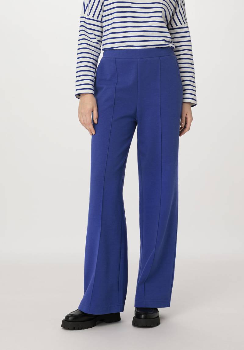 hessnatur Damen Jersey Hose Wide Leg Relaxed aus Bio-Baumwolle - blau Grösse34 von hessnatur