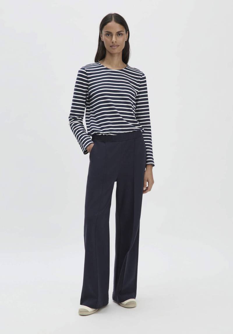 hessnatur Damen Jersey Hose Wide Leg Relaxed aus Bio-Baumwolle - blau Grösse40 von hessnatur