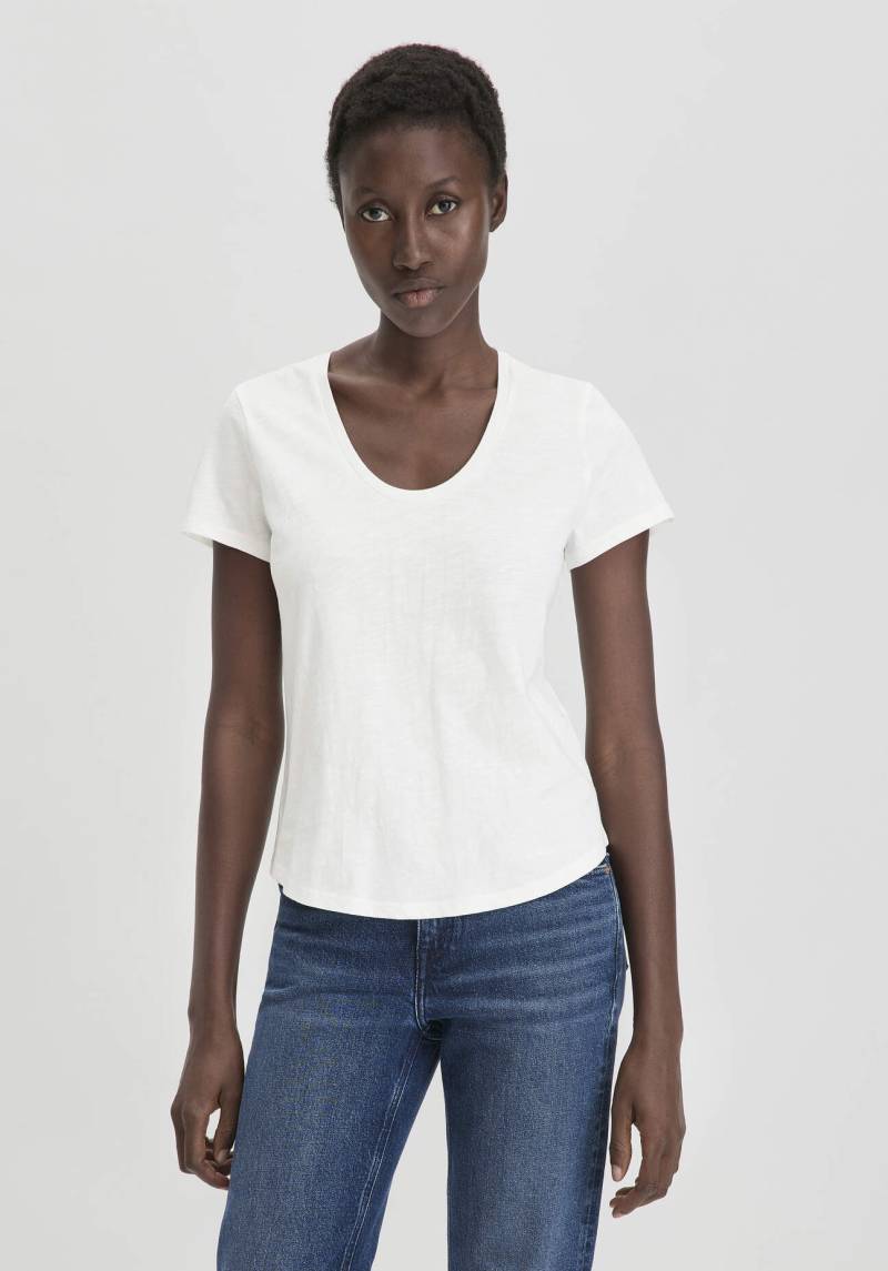 hessnatur Damen Jersey Slub T-Shirt Regular aus Bio-Baumwolle - weiß Grösse38 von hessnatur