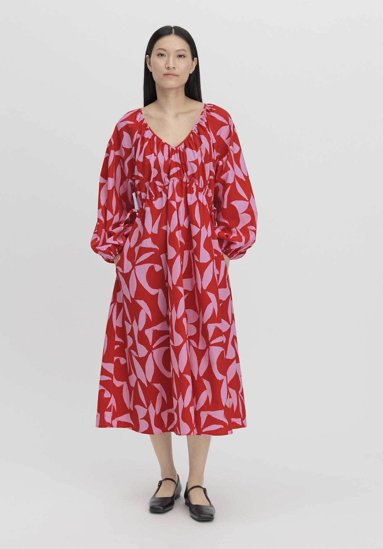 hessnatur Damen Kleid Midi Oversize aus Bio-Baumwolle - rot GrösseS hessnatur Damen Kleid Midi Oversize aus Bio-Baumwolle - rot GrösseS von hessnatur