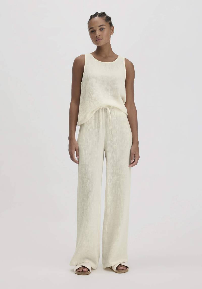hessnatur Damen Musselin Schlafhose Relaxed PURE COMFORT aus Bio-Baumwolle - naturfarben Grösse38 von hessnatur