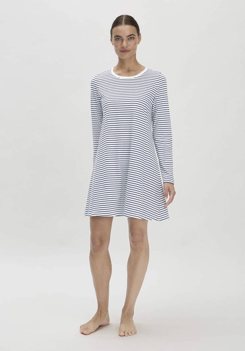 hessnatur Damen Nachthemd Relaxed PURE COTTON aus Bio-Baumwolle - blau Grösse40 von hessnatur